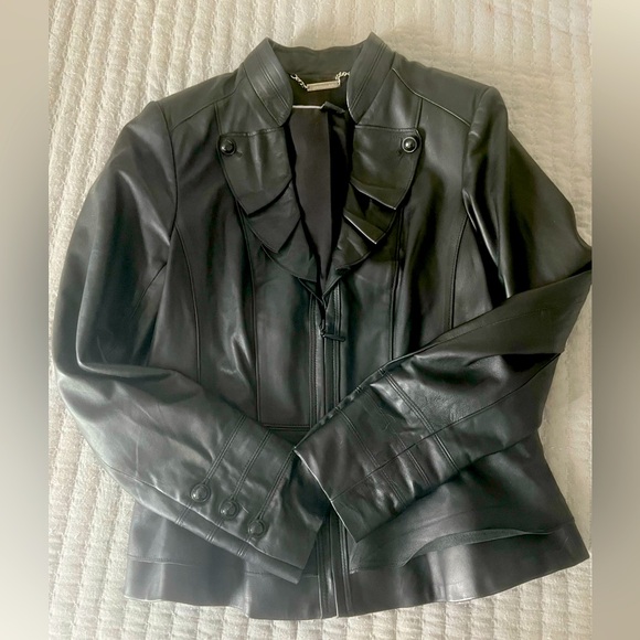 White House/Black Market Leather jacket - Picture 1 of 4